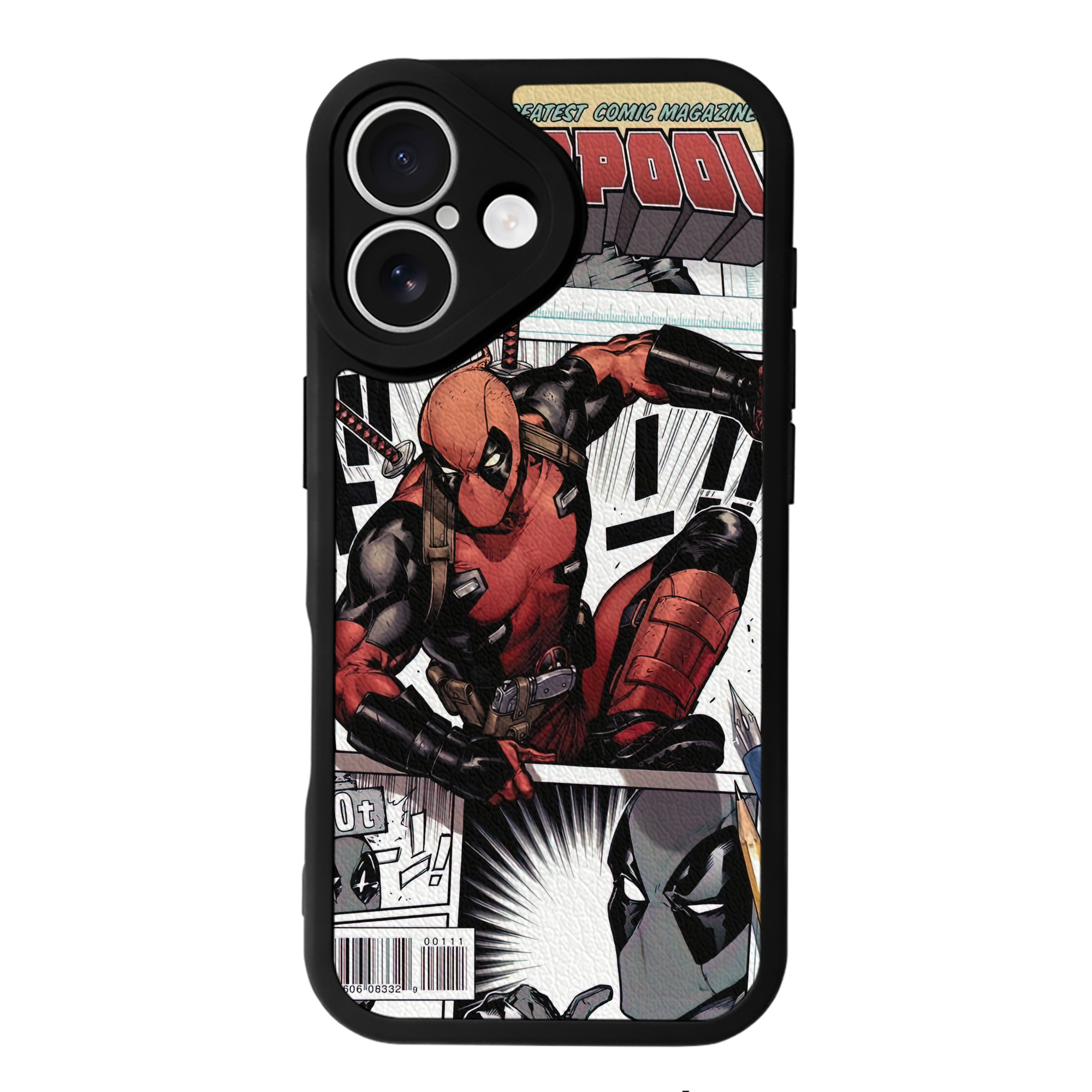 （画像用） Deadpool デッドプール 【iPhone 16シリーズ対応】シリコンスマホケース（レザー調） 材質：シリコン